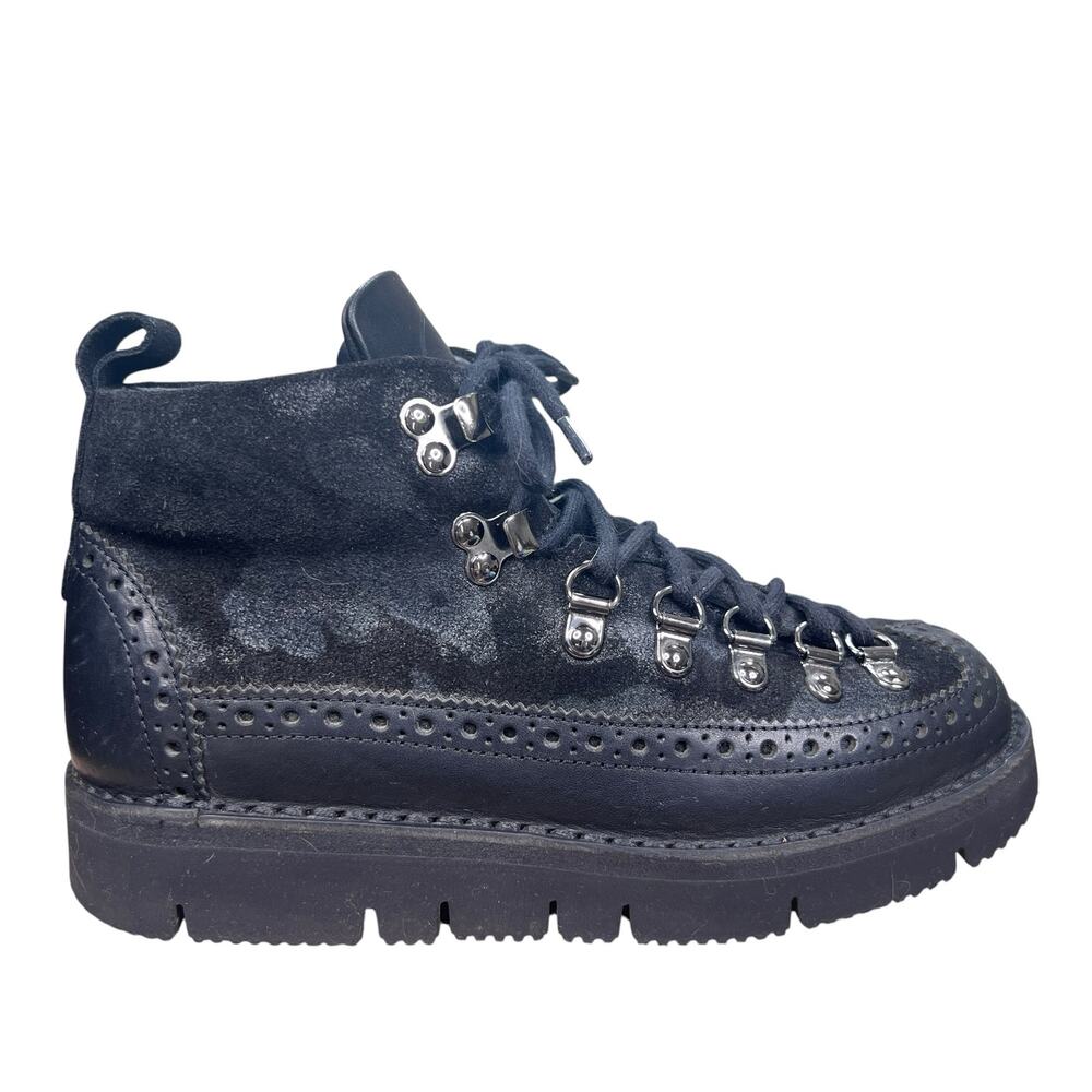 Fracap Artisan M130 Italian Black Brogue Vibram Hiking Boots Size 36 US 6